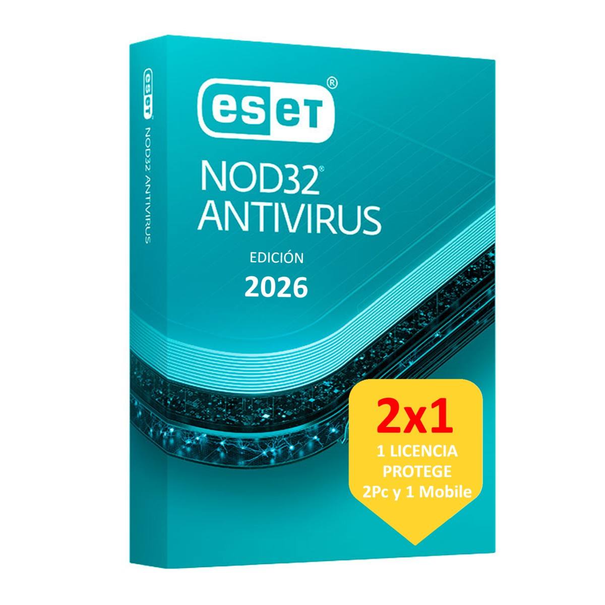 Antivirus ESET NOD32 2x1 Antivirus ESET NOD32, presentación en caja