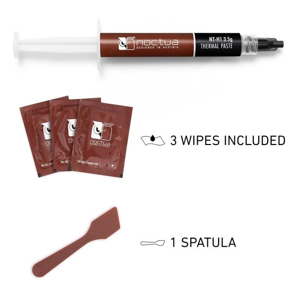 Pasta térmica Noctua, aplicador, pañitos y espátula