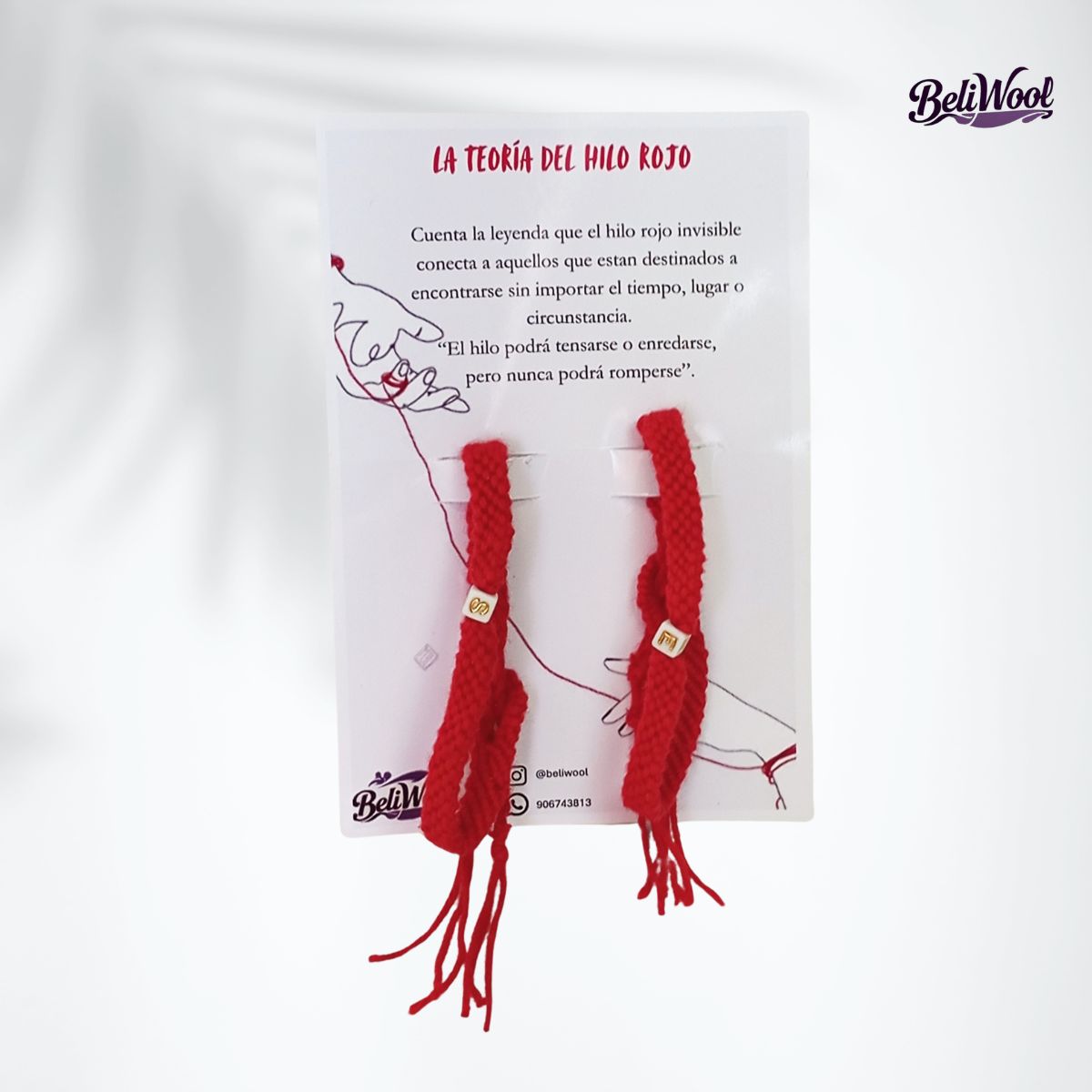 Pulsera Hilo rojo de 25cm Pulsera hilo rojo: dos pulseras en empaque de cartón con logo