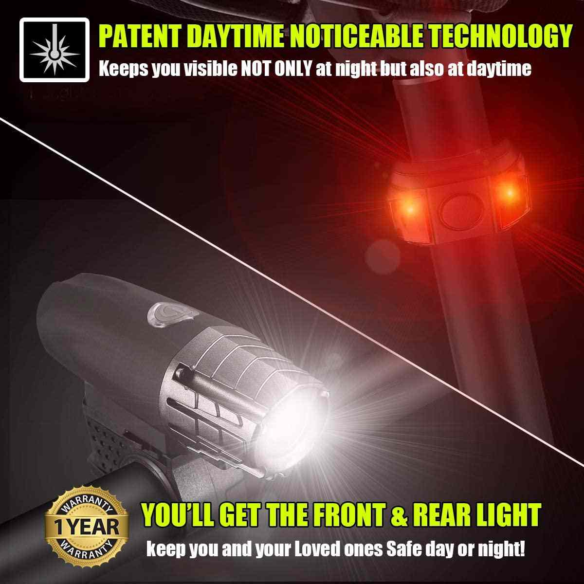 Luces led para bicicleta BLITZU Gator 320 Luces para bicicleta, diferente alto brillo.