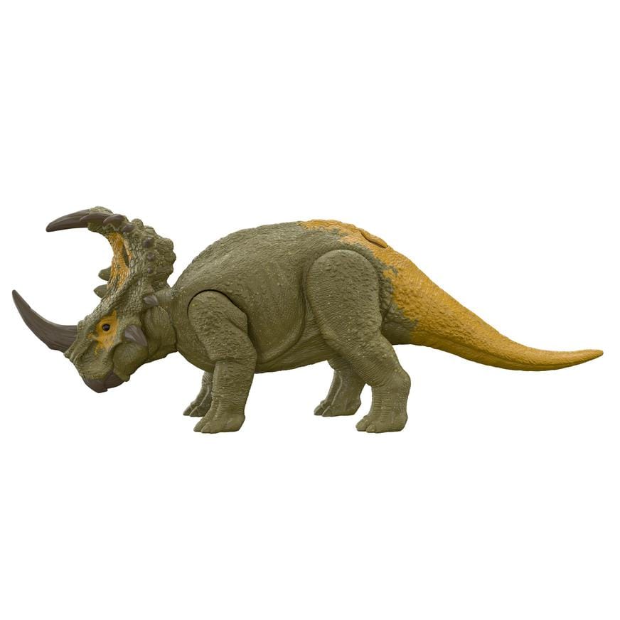 Dinosaurio Sinoceratops, ruge y ataca Dinosaurio sinoceratops, de costado