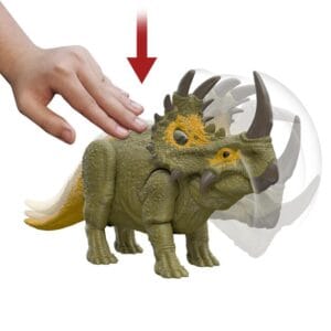 Dinosaurio sinoceratops, movimiento de cabeza
