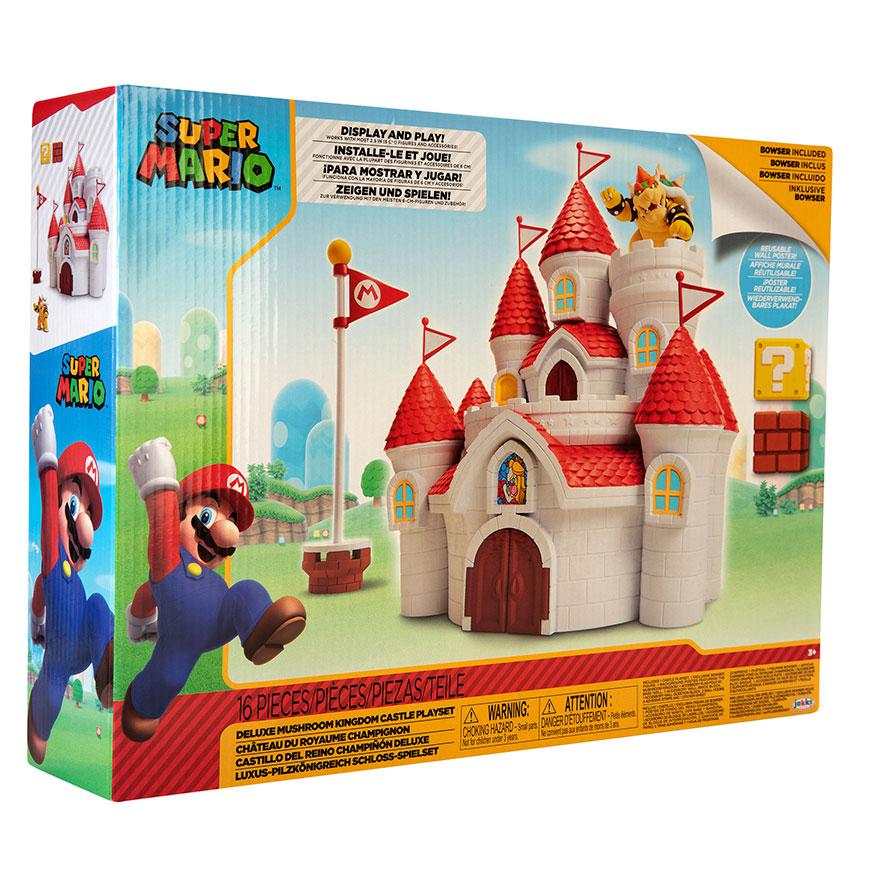 Nintendo Playset Castillo Mushroom 16 piezas Nintendo Playset presentación en caja perfil izquierdo