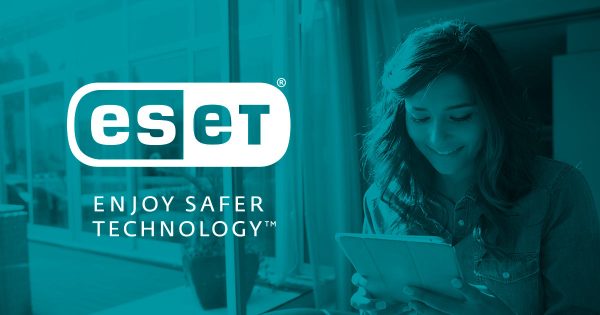 Antivirus ESET NOD32, chica con mensaje