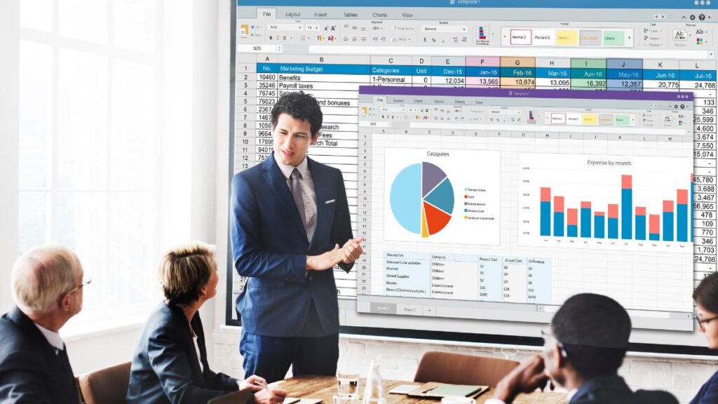 microsoft office 2024, personas en reunión de oficina